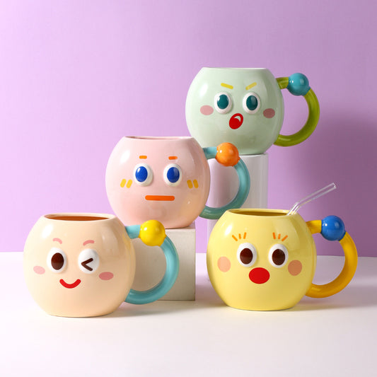 550ml/18.5fl.oz. Cute Expression Ceramic Cup