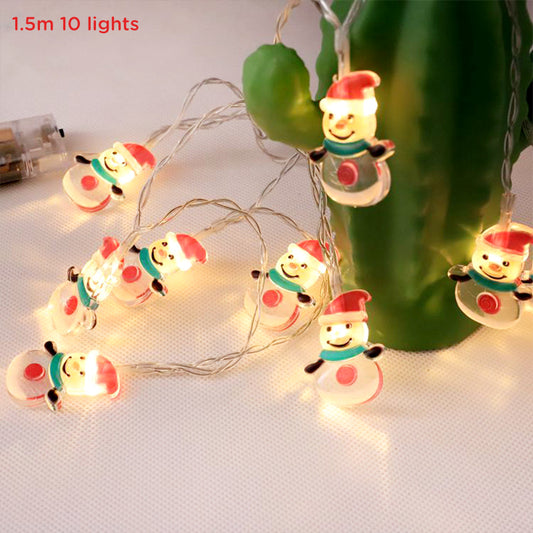 1.5m 10 Lights Snowman String Lights (Red)