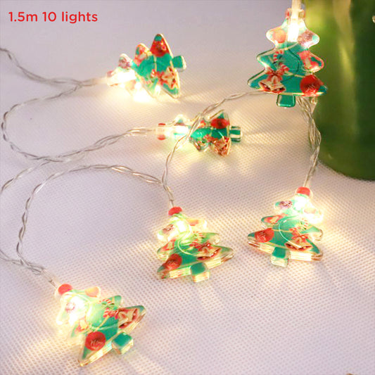 1.5m 10 Lights Christmas Tree String Lights (Green)