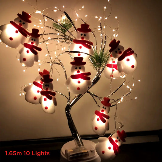 1.65m 10 Lights Snowman String Lights (White)