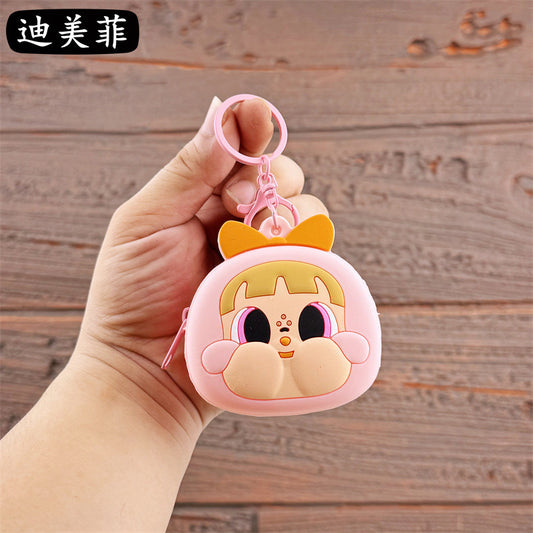 Angrybaby silicon keychain (Pink)